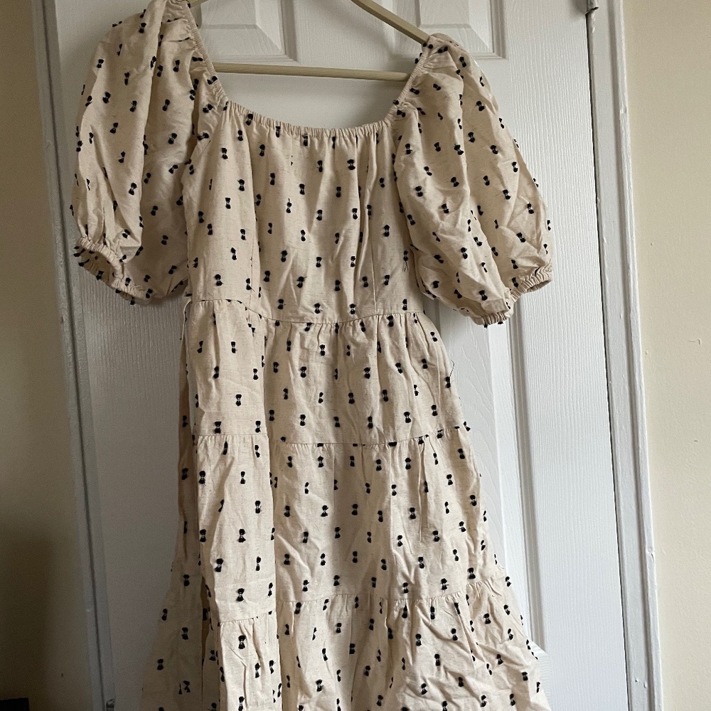 Cream speckled baby doll dress (NWT)